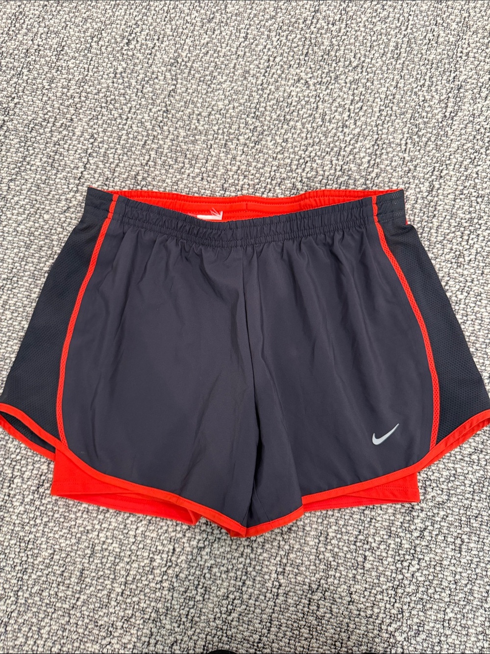 Nike Women’s Black Athletic Shorts with Red Trim